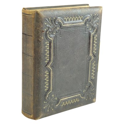 Lot 353 - A Victorian tooled-leather photograph...