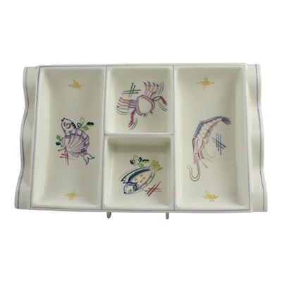 Lot 975 - A hand-enamelled Poole hors d'eouvre...