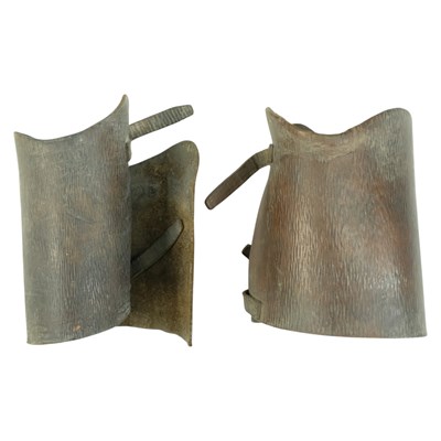Lot 228 - A pair of Second World War Home Guard leather...