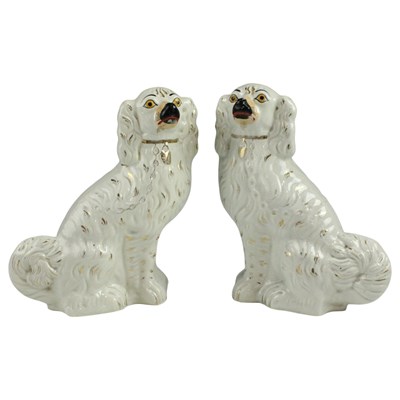 Lot 1023 - A pair of Staffordshire flat back pottery...