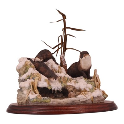Lot 1071 - A Border Fine Arts otter figure group "Snow...