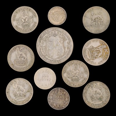 Lot 482 - A small group of Victorian and later GB silver...