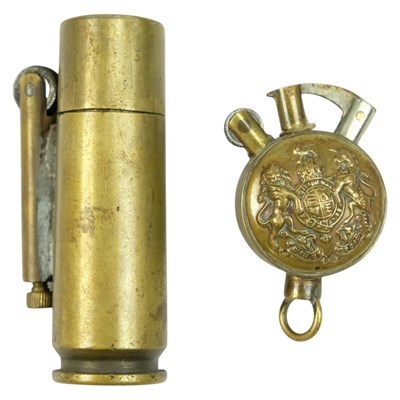 Lot 211 - A "trench art" cigarette lighter fabricated...