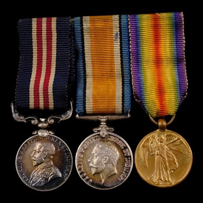Lot 13 - A Great War MM miniature medal trio
