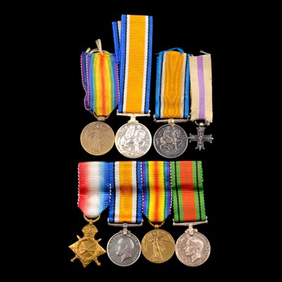 Lot 15 - A Great War miniature medal group, comprising...