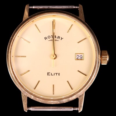 Lot 1542 - A Rotary Elite 9 ct gold wristwatch, having a...