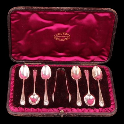 Lot 1162 - A Victorian cased set of silver coffee spoons...