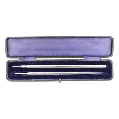 Lot 533 - Two Victorian / Edwardian silver propelling...