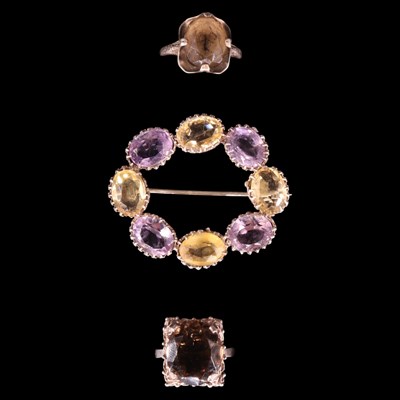 Lot 1428 - Gemstone-set silver / white metal jewellery,...
