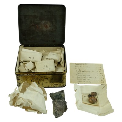 Lot 529 - A tinplate box containing an old collection of...