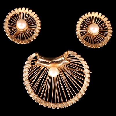 Lot 1529 - A vintage Marcel Boucher earrings and brooch...