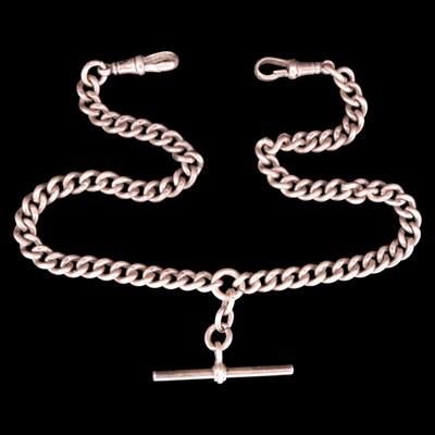 Lot 1518 - An early 20th Century silver double curb-link...