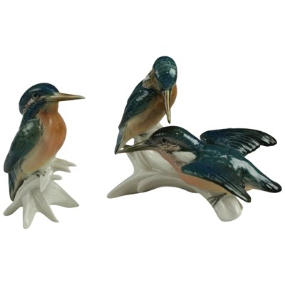 Lot 1020 - Two Karl Ens Volkstedt porcelain Kingfisher...
