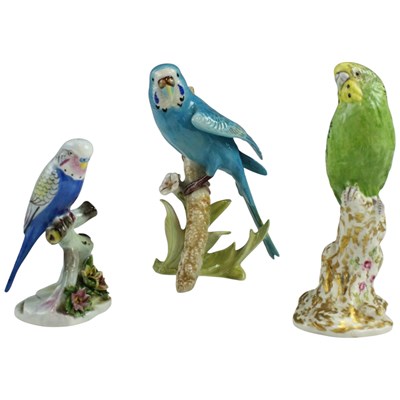 Lot 1021 - A Royal Worcester Budgerigar figure, model...