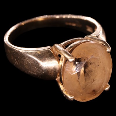 Lot 1456 - A contemporary citrine solitaire...
