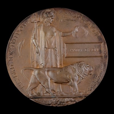 Lot 1 - A Memorial Plaque to Harry Dyson