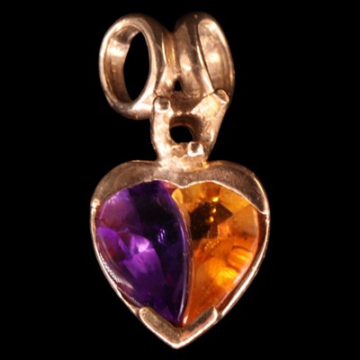 Lot 1462 - A contemporary amethyst and citrine...