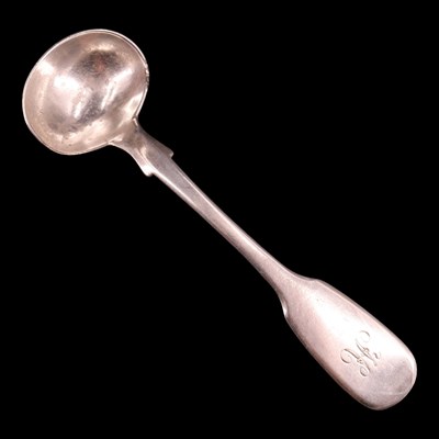 Lot 1185 - A Victorian silver fiddle pattern salt...