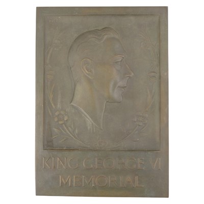 Lot 804 - A 1950s King George VI brass memorial plaque,...
