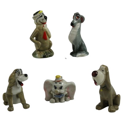 Lot 1027 - Five Wade Whimsie hat box figurines, including...