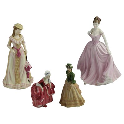 Lot 1029 - A Coalport "The Rose Ball" figurine, together...