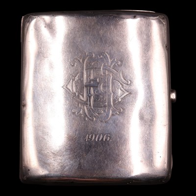 Lot 1174 - An Edwardian silver cigarette case, bearing an...