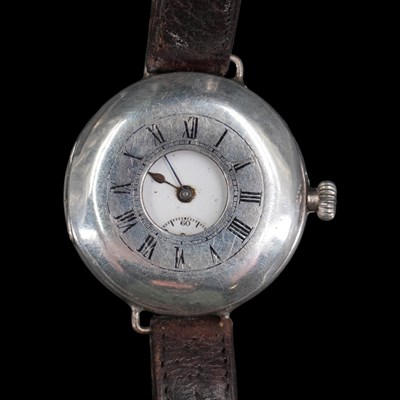 Lot 1550 - A 1920s Zenith silver wristwatch, having a...