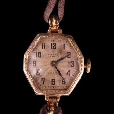 Lot 1551 - A 1930s lady's Rolex 9 ct gold wristlet...