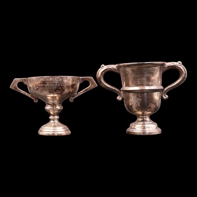 Lot 1177 - Two mid 20th Century golf club silver trophies,...