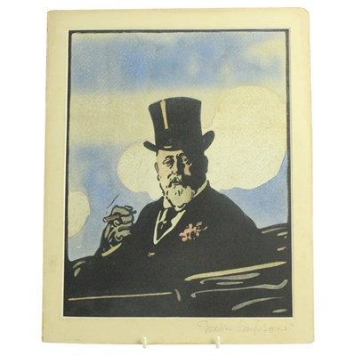 Lot 1609 - Joseph Simpson (1879-1939), a study of King...
