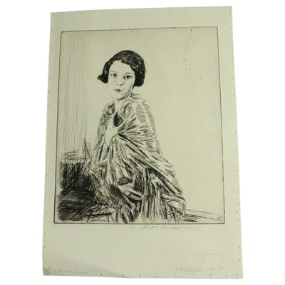 Lot 1618 - Joseph Simpson (1879-1939), a study of a young...