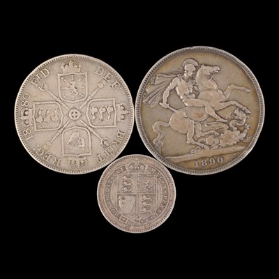Lot 500 - Three Victorian silver coins, comprising an...