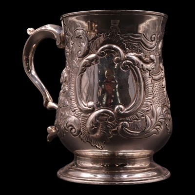 Lot 1205 - A George III silver baluster mug, bearing a...