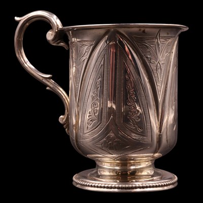 Lot 1207 - A Victorian silver christening cup, having a...
