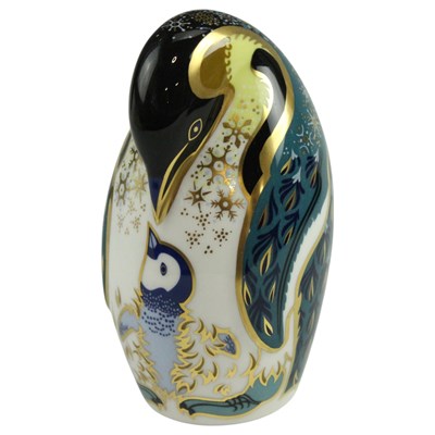 Lot 947 - A Royal Crown Derby Penguin and chick paperweight