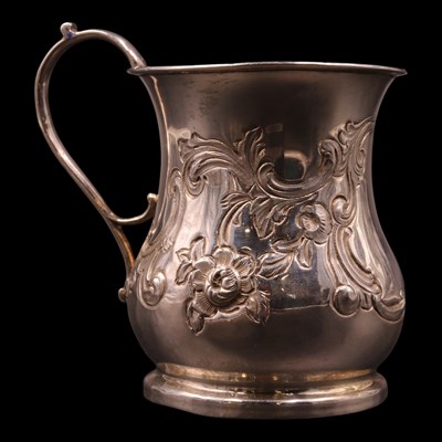 Lot 1208 - A Victorian silver baluster mug, bearing a...