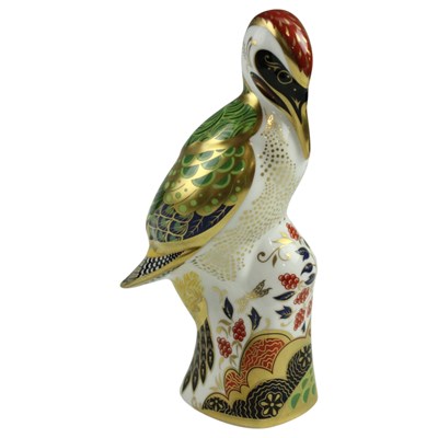 Lot 957 - A Royal Crown Derby Green woodpecker paperweight