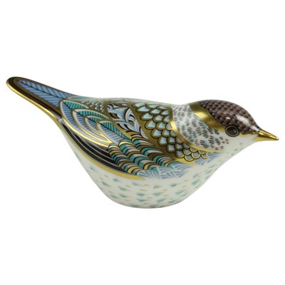 Lot 960 - A Royal Crown Derby Blackcap Warbler paperweight