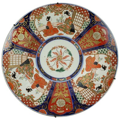 Lot 844 - A Japanese Imari porcelain charger, having...