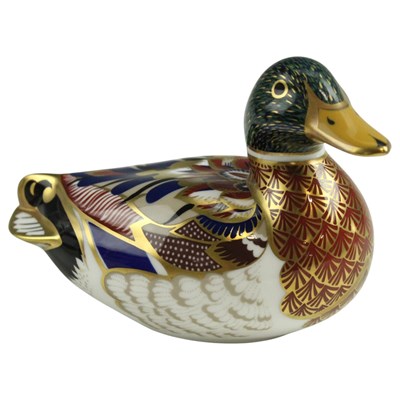 Lot 965 - A Royal Crown Derby Mallard duck paperweight