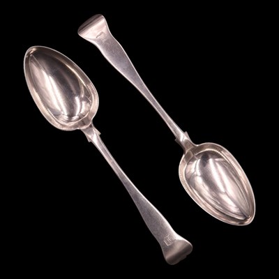 Lot 1217 - A pair of Victorian trefid pattern silver...
