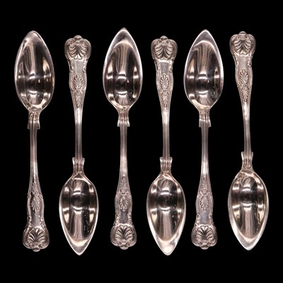 Lot 1235 - A set of six George V silver King's pattern...