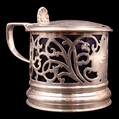 Lot 1240 - A Victorian reticulated silver mustard...