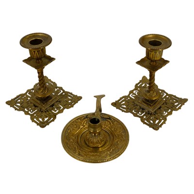 Lot 819 - A pair of Victorian Aesthetic brass...
