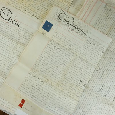Lot 446 - Georgian and Victorian parchment velum indentures