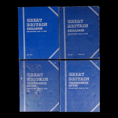 Lot 495 - Four partially filled Whitman GB coin folders,...