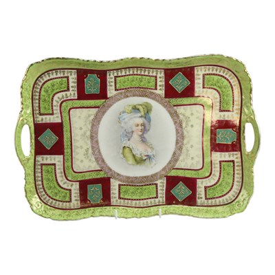 Lot 860 - A Vienna porcelain tray, the central reserve...