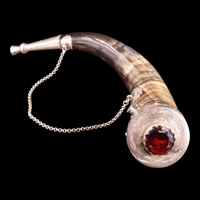 Lot 1268 - A 19th Century electroplate-mounted cow horn...