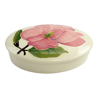 Lot 873 - A Moorcroft "Magnolia" lidded trinket pot, 13 cm