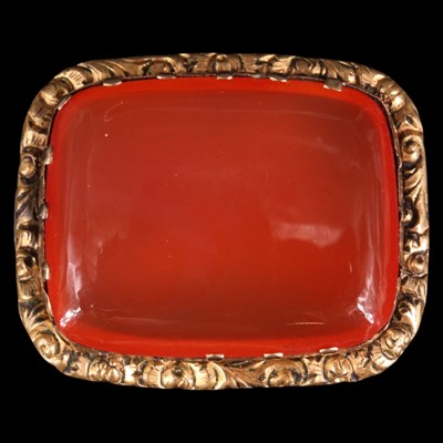 Lot 1503 - A Victorian carnelian-set gilt metal brooch,...
